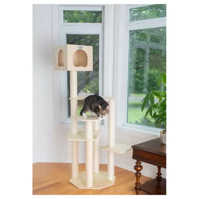 Product Armarkat 69-in Premium Scots Pine Modern Cat Tower With Multi-Layer Platform, Natural