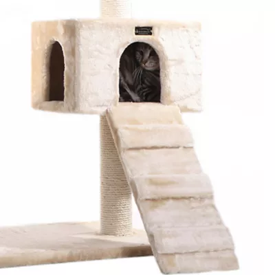 Product Armarkat 58-in Classic Faux Fur Real Wood Cat Kitten Climbing Tree, Beige