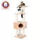 Product Armarkat 52-in Classic Faux Fur Real Wood Cat Tree Gym Furniture, Beige