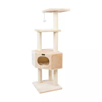 Product Armarkat 52-in Classic Faux Fur Real Wood Cat Tree Gym Furniture, Beige