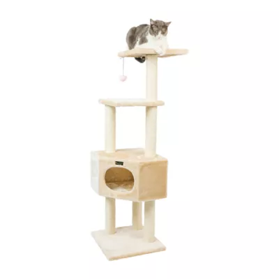 Product Armarkat 52-in Classic Faux Fur Real Wood Cat Tree Gym Furniture, Beige