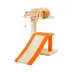 Armarkat 20-in Sisal Carpet Ramp & Two-Level Platform Real Wood Cat Tree, Beige & Orange image thumbnail 2