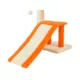 Product Armarkat 20-in Sisal Carpet Ramp & Two-Level Platform Real Wood Cat Tree, Beige & Orange