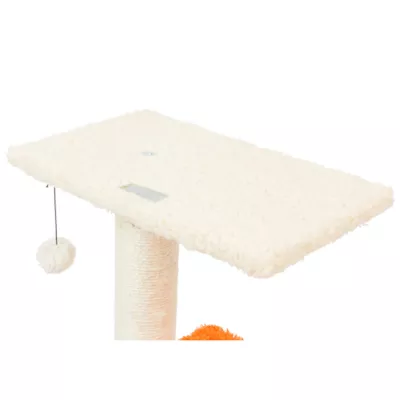 Product Armarkat 20-in Sisal Carpet Ramp & Two-Level Platform Real Wood Cat Tree, Beige & Orange