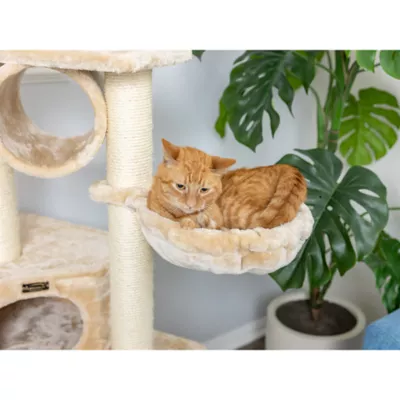 Armarkat 72-in Classic Faux Fur Real Wood Condo, Basket & Cat Tree, Beige - Image 7
