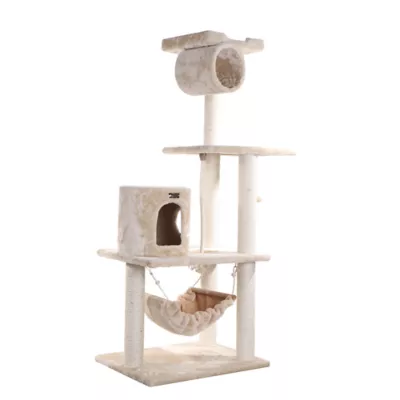 Product Armarkat 62-in Classic Faux Fur Top Perch Real Wood Cat Tree, Beige