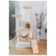 Product GleePet 57-in Faux Fur Condo, Hammock, Running Ramp Real Wood Cat Tree, Beige