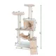 Product GleePet 57-in Faux Fur Condo, Hammock, Running Ramp Real Wood Cat Tree, Beige