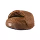 Product Armarkat Brown Animal Print Faux Suede Cave Cat Bed