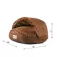 Product Armarkat Brown Animal Print Faux Suede Cave Cat Bed