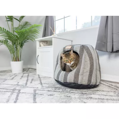 Product Armarkat Gray & Silver Stripe Cave Cat Bed