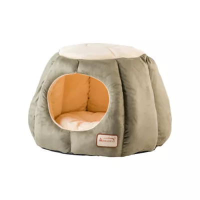 Product Armarkat Laurel Green Hut Enclosed Cat Bed