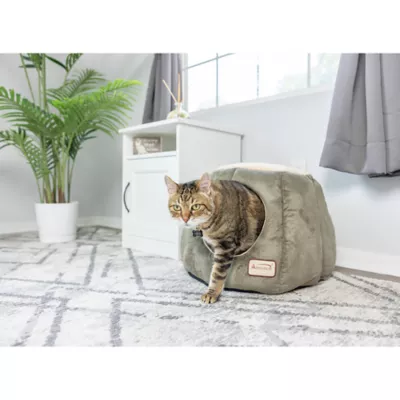 Product Armarkat Laurel Green Hut Enclosed Cat Bed