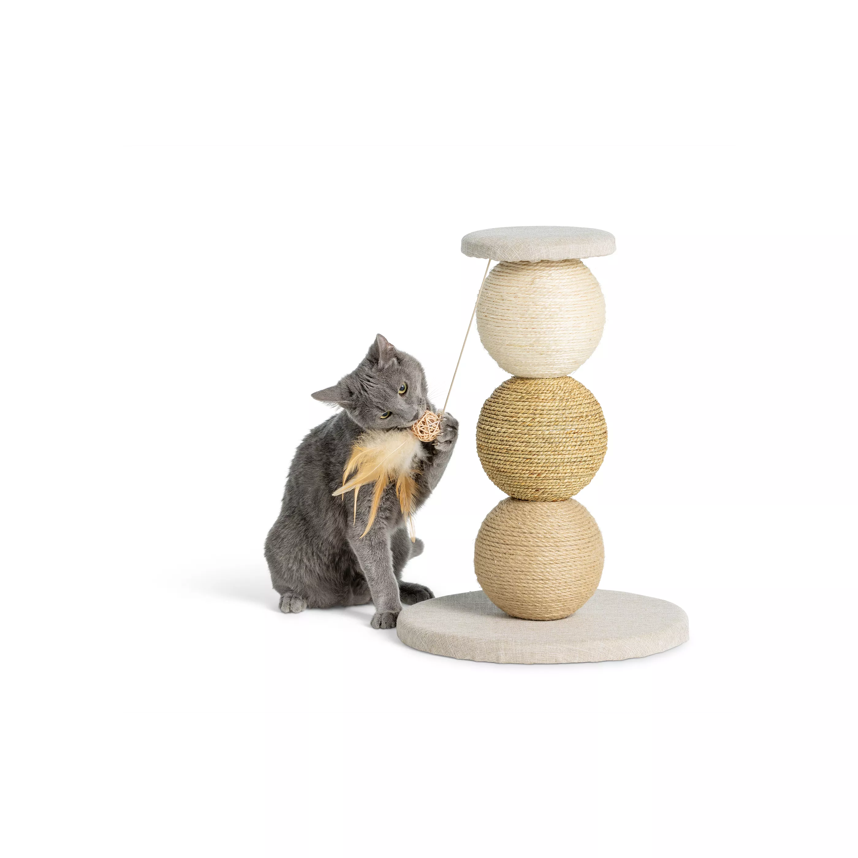 Whisker City® 19-in Three Ball Cat Scratching Post