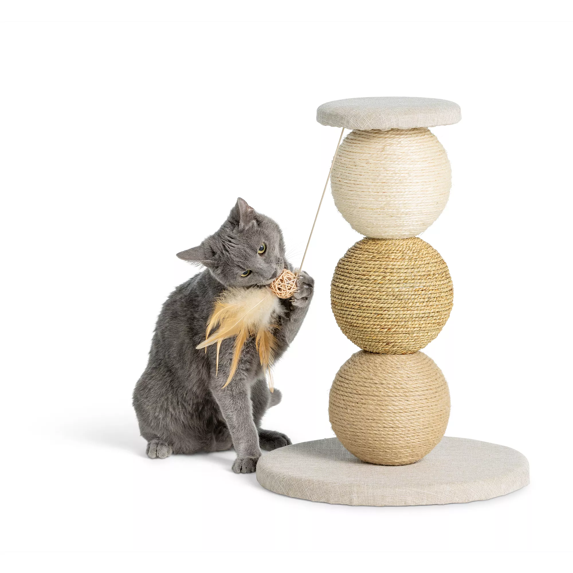 Whisker City® 19-in Three Ball Cat Scratching Post