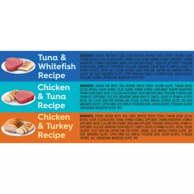 Product Meow Mix Tasty Layers Wet Cat Food - Chicken, Tuna, Turkey, Whitefish, Variety Pack, 12 CT, 33 OZ