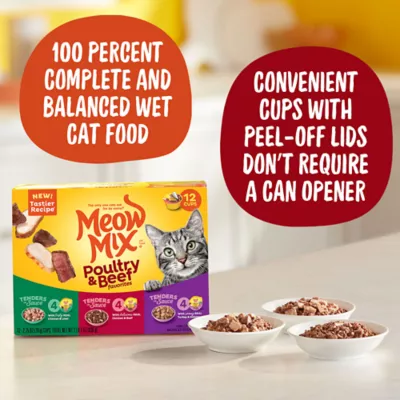 Product Meow Mix Tender Favorites Wet Cat Food All Ages - Variety Pack, 12 CT, 33 OZ