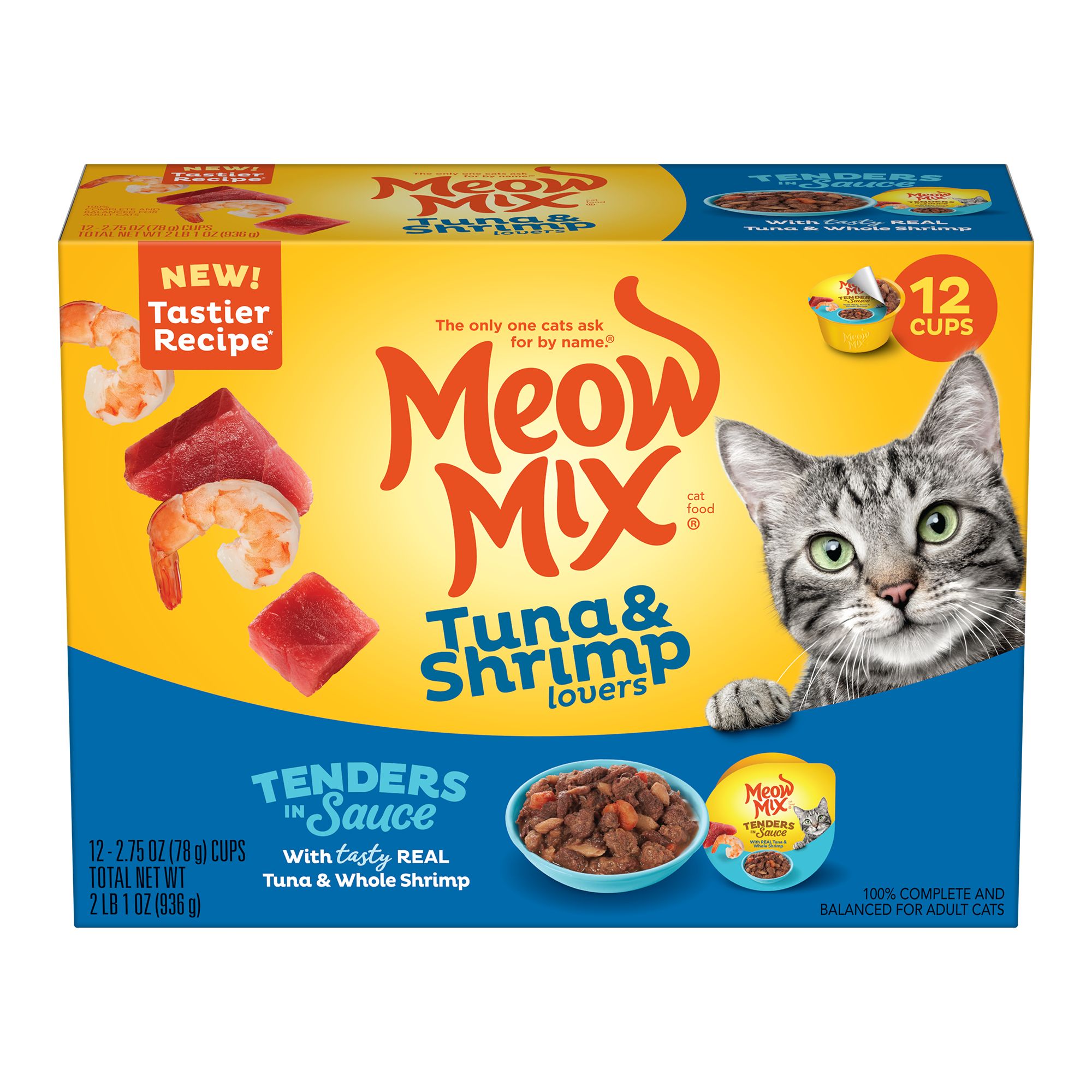 Meow Mix Tender Favorites Wet Cat Food All Ages - Tuna, Shrimp