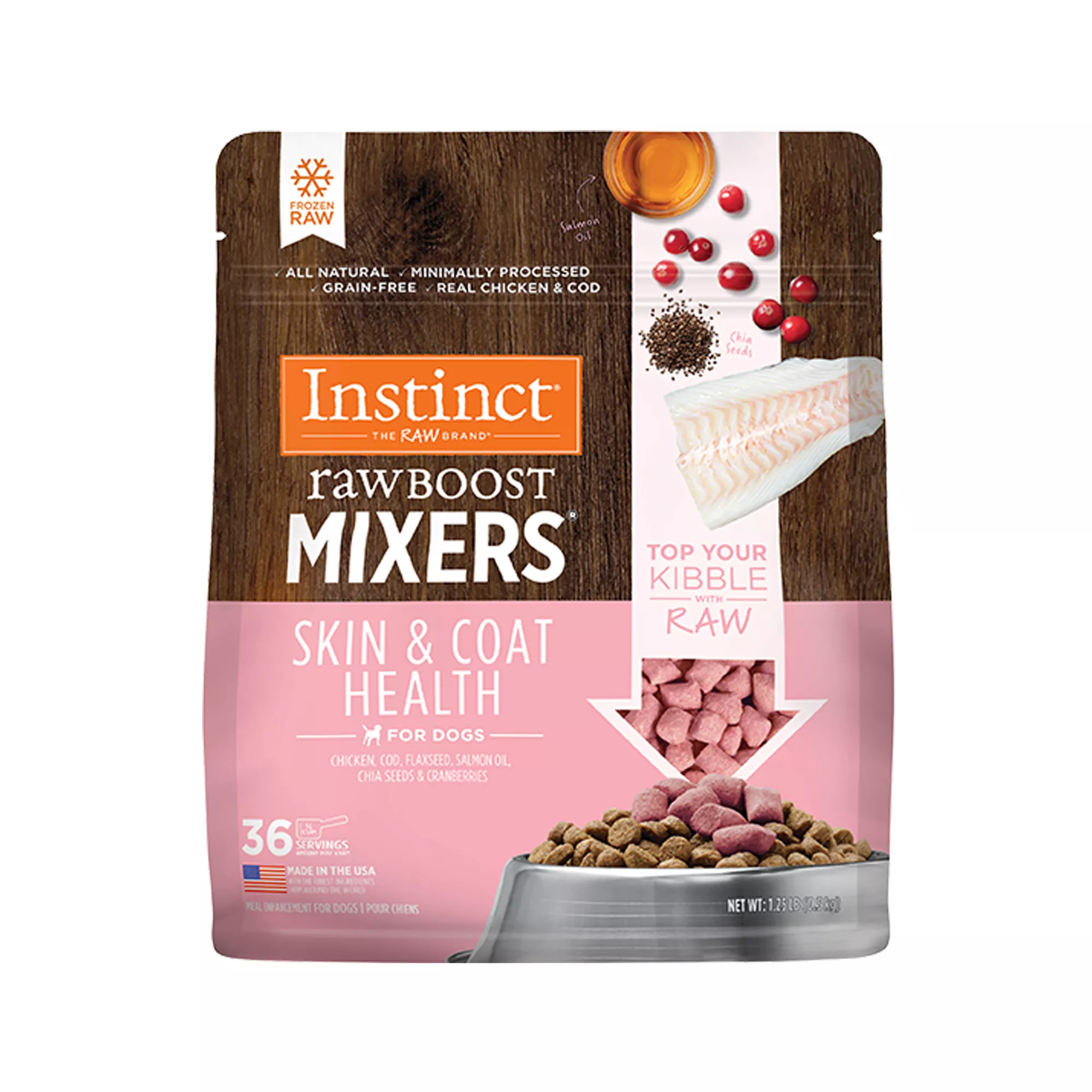 Instinct® Raw Boost Mixers Skin & Coat Health All Life Stages Frozen Dog Food Topper - Grain Free