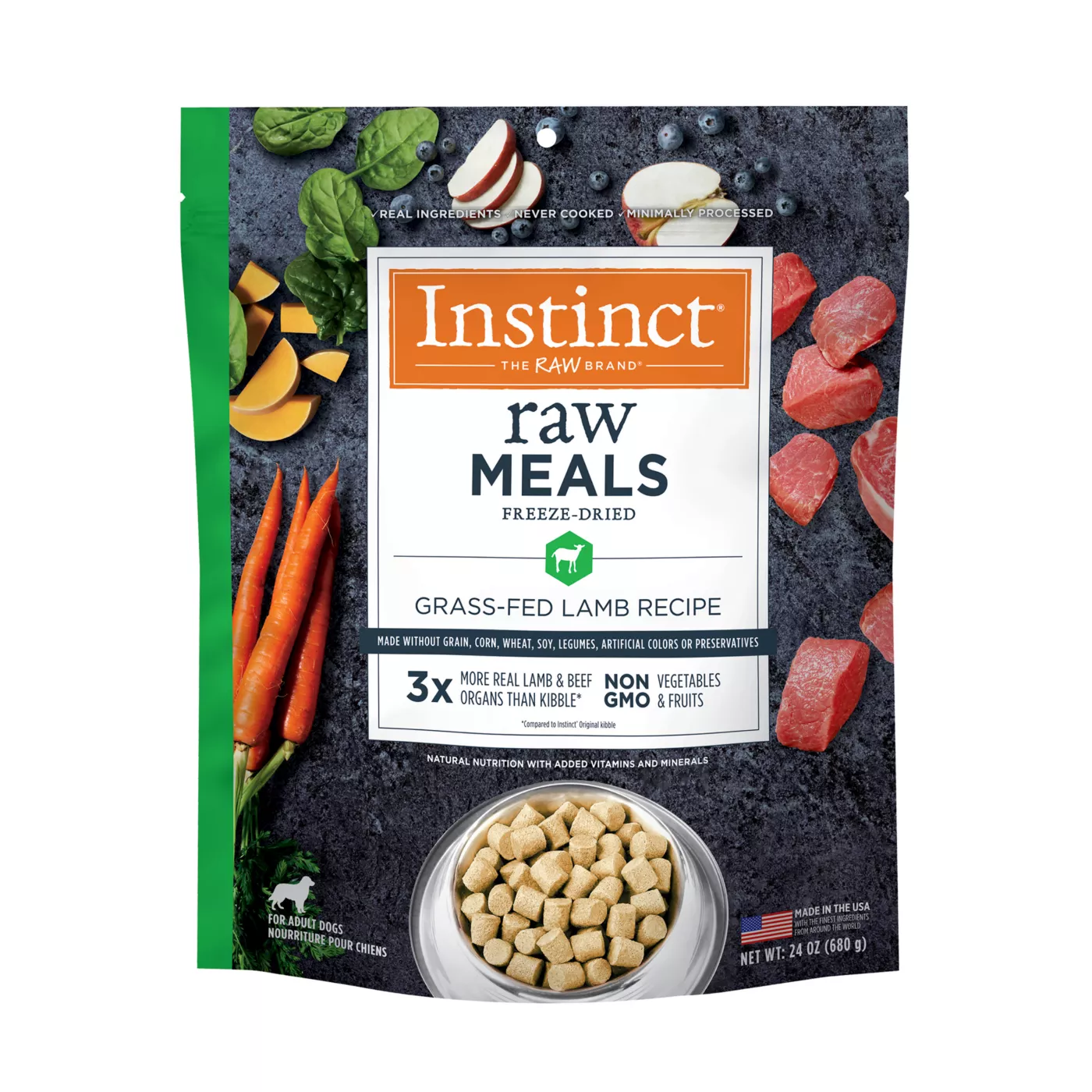 Instinct Raw Meals Freeze Dried Adult Dry Dog Food Grain Free Lamb