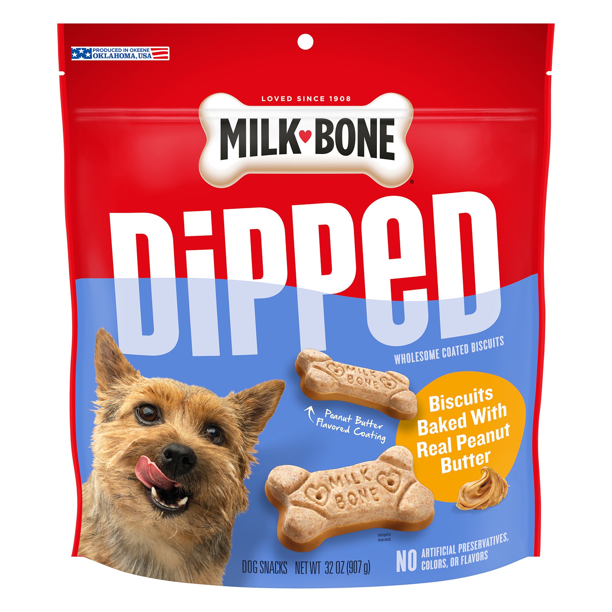 Milk Bone Dipped Dog Biscuits Baked with Peanut Butter