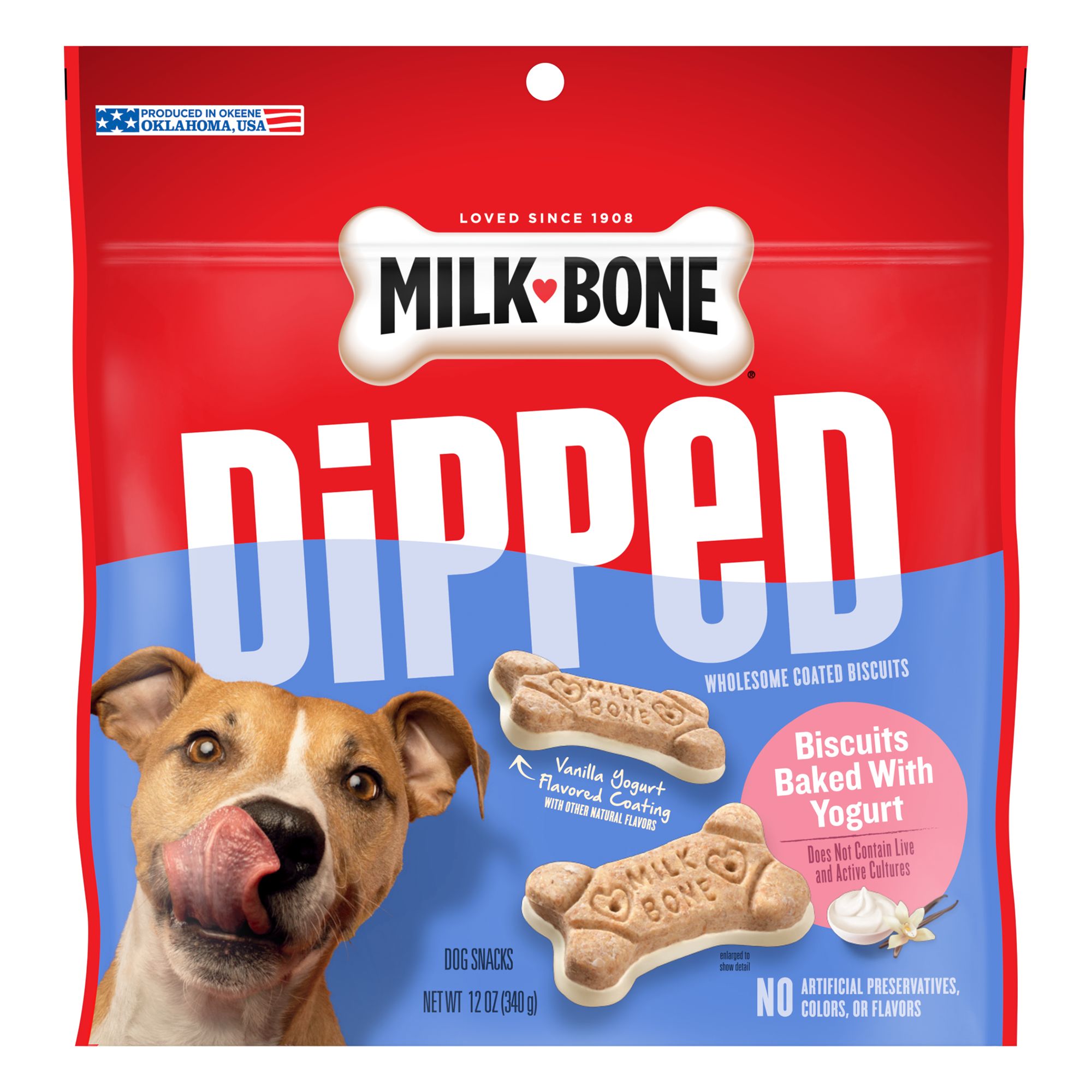 Milk Bone Dipped Dog Treat All Ages Vanilla Yogurt