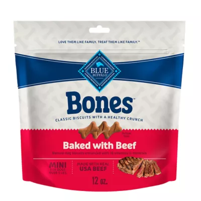 Product Blue Buffalo® Bones Biscuits Mini All Life Stages Dog Treats - Beef, 12 oz