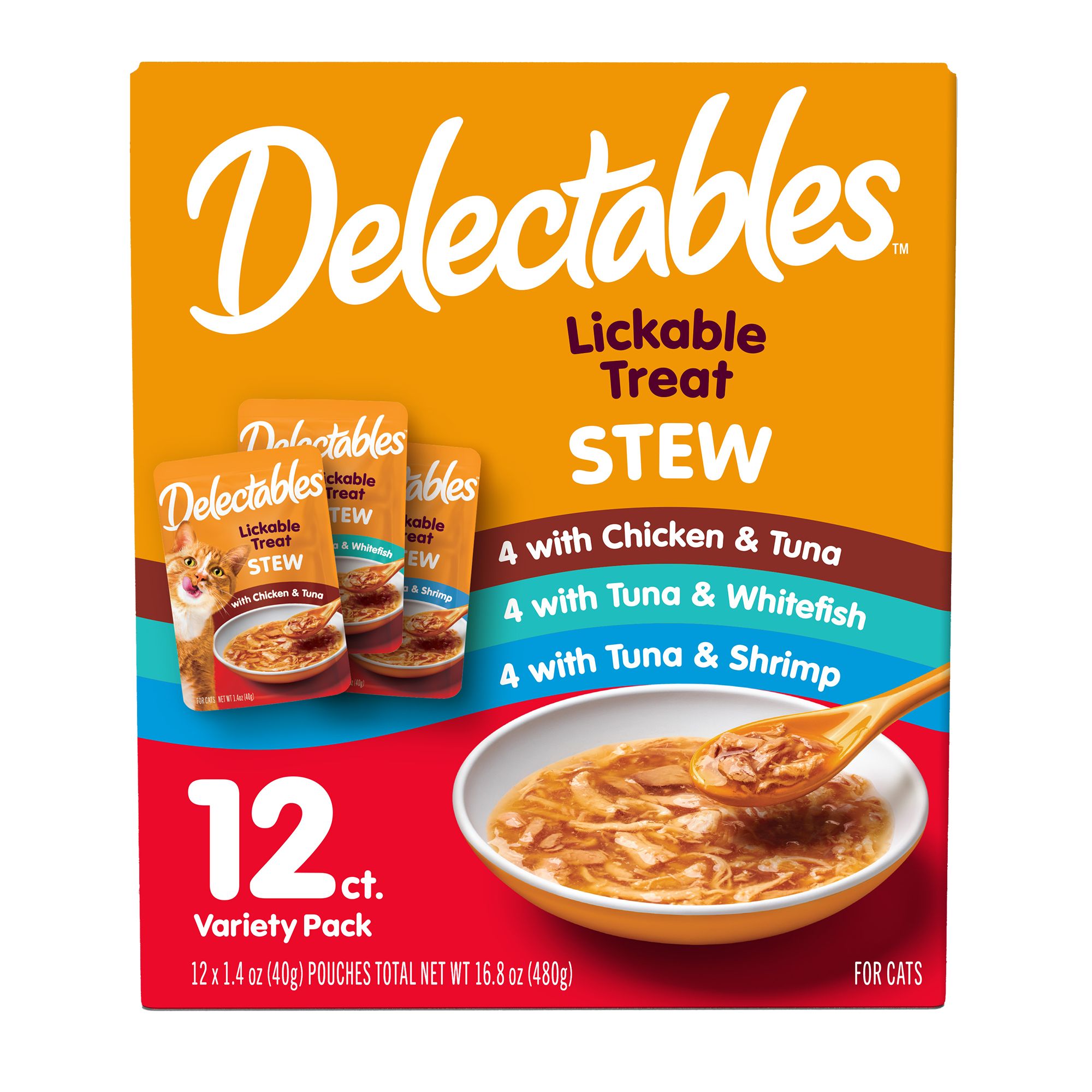 Hartz Delectables Lickable Treats Stew Cat Treats Variety Pack 12ct