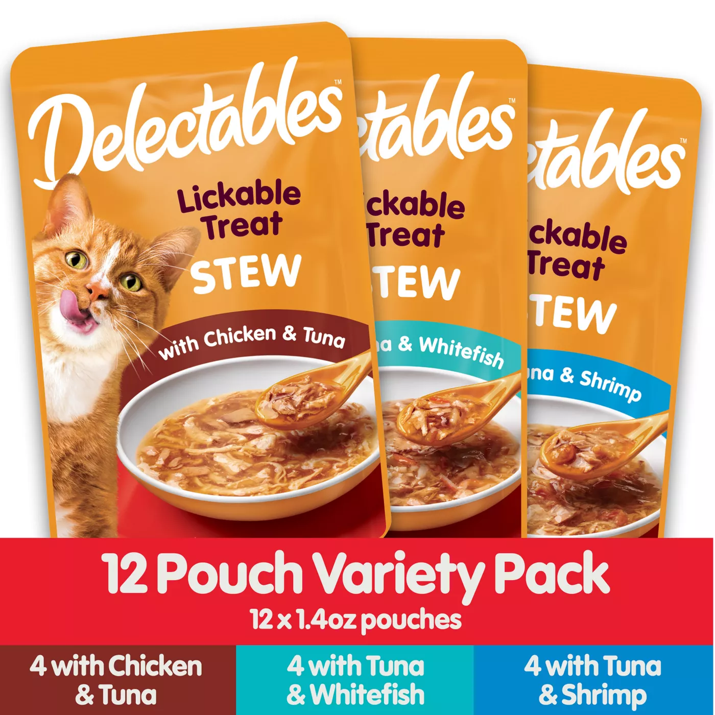 Hartz Delectables Lickable Treats Stew Cat Treats Variety Pack 12ct