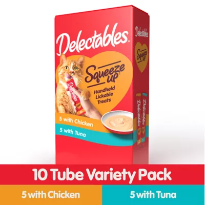 Product Hartz Delectables Lickable Treats™ Squeeze Up Cat Treats - Variety Pack, 10ct