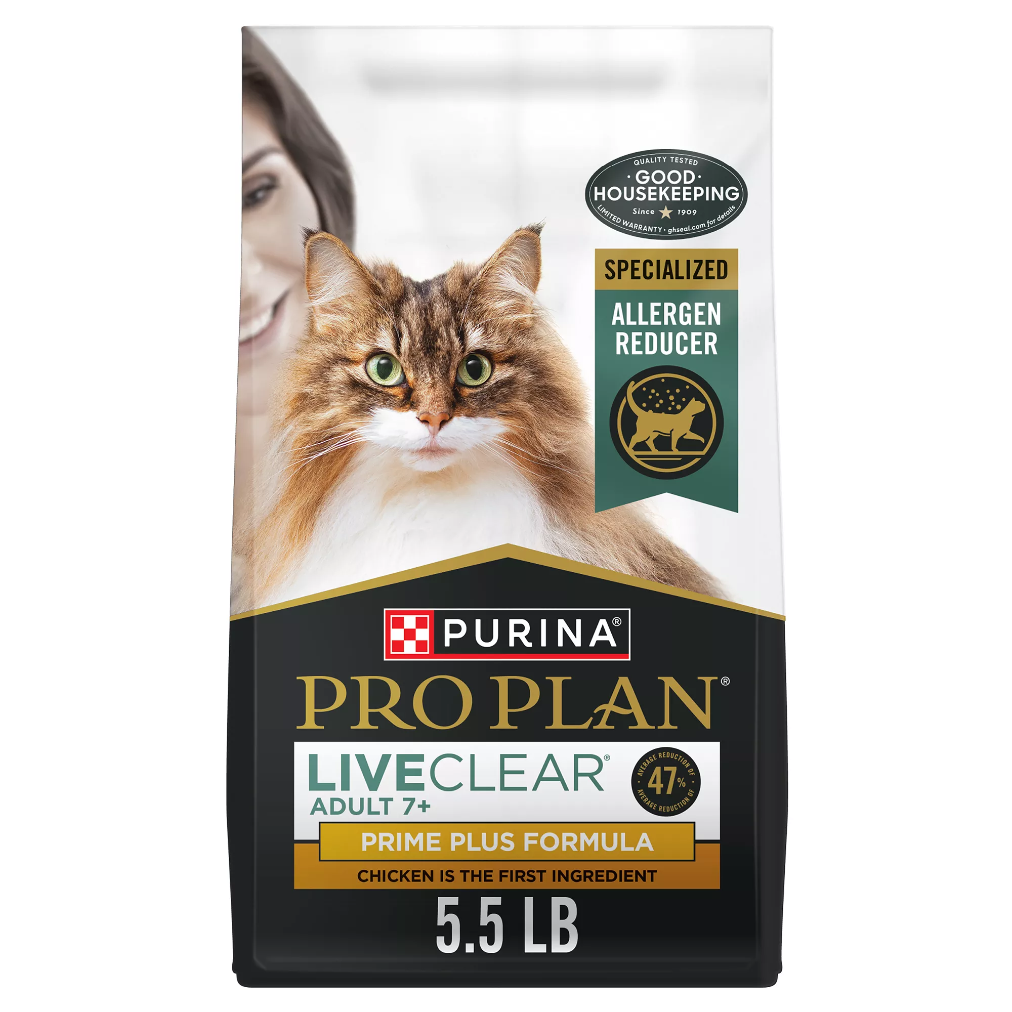 Purina Pro Plan LiveClear Prime Plus Senior Dry Cat Food - Allergen Reducer, Chicken