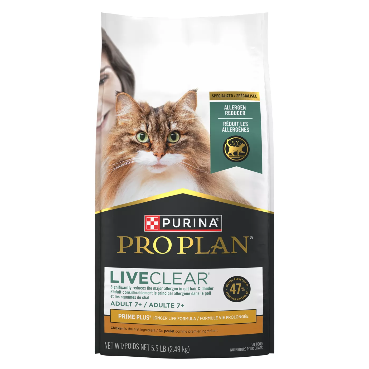 Purina Pro Plan LiveClear Prime Plus Senior Dry Cat Food Allergen Reducer Chicken