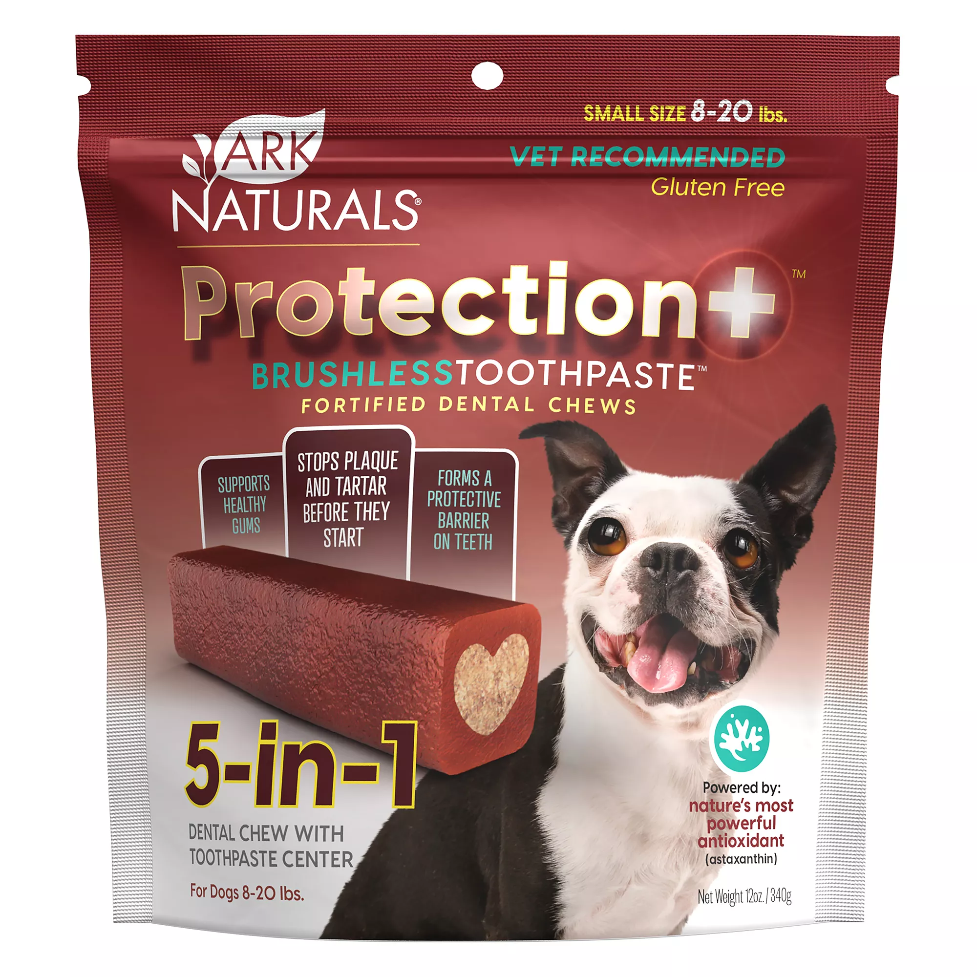 Ark Naturals® Protection+ Brushless Toothpaste 5-in-1 Small Dog Dental Chews - 8-20 lbs.