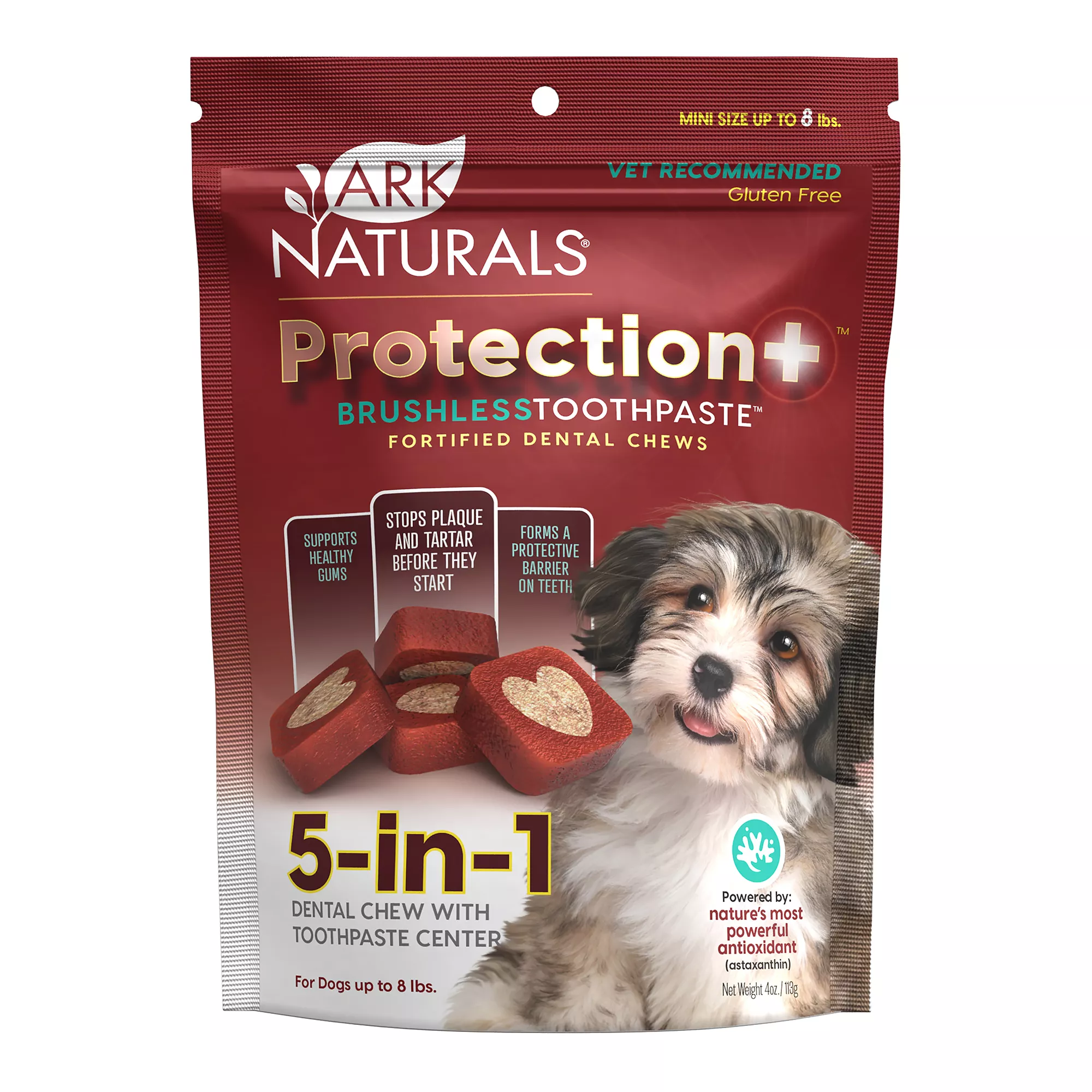 Ark Naturals® Protection Plus Brushless Toothpaste 5-in-1 Extra Small Dog Dental Chews