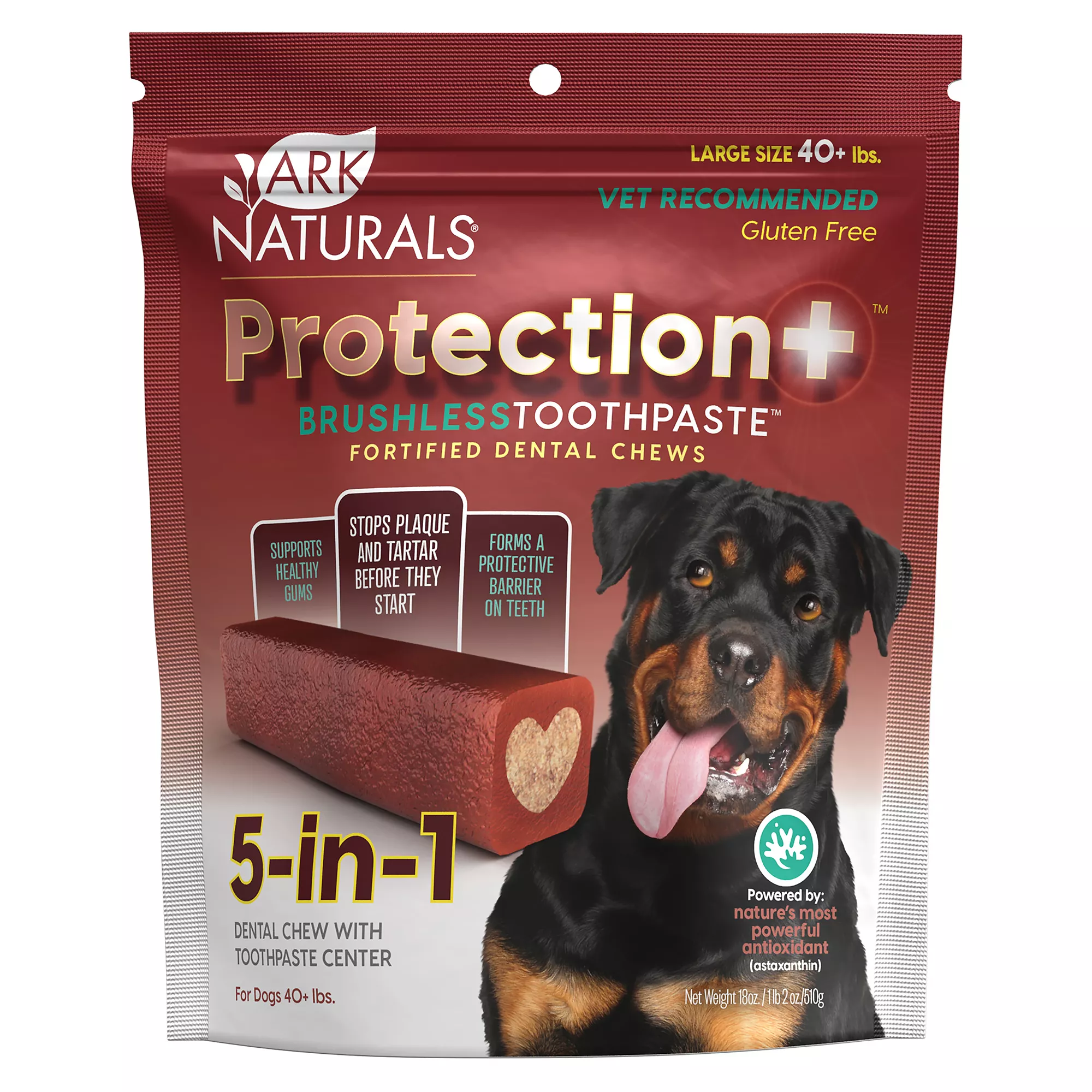 Ark Naturals® Protection Plus Brushless Toothpaste 5-in-1 Large Dog Dental Chews