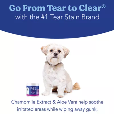 Product Angels' Eyes Gentle Tear Stain Wipes for Dogs - Presoaked Textured Wipes - 100 ct