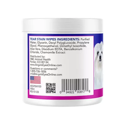 Product Angels' Eyes Gentle Tear Stain Wipes for Dogs - Presoaked Textured Wipes - 100 ct
