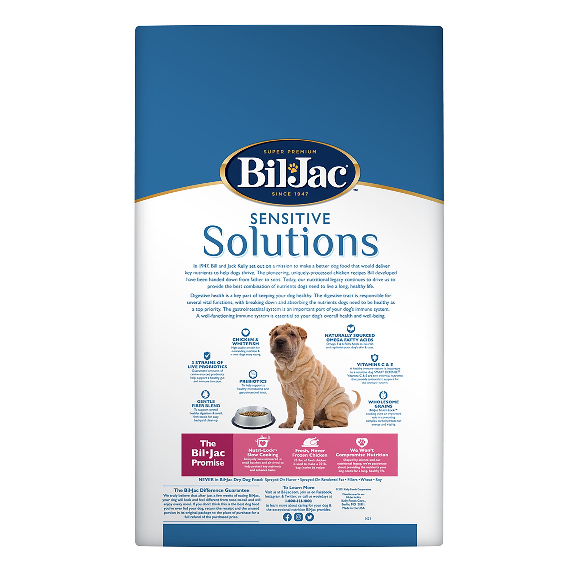 Bil-Jac Sensitive Solutions ドライ800×3袋 Bil-Jac Sensitive Solutions Digestive & Immune Support All Life