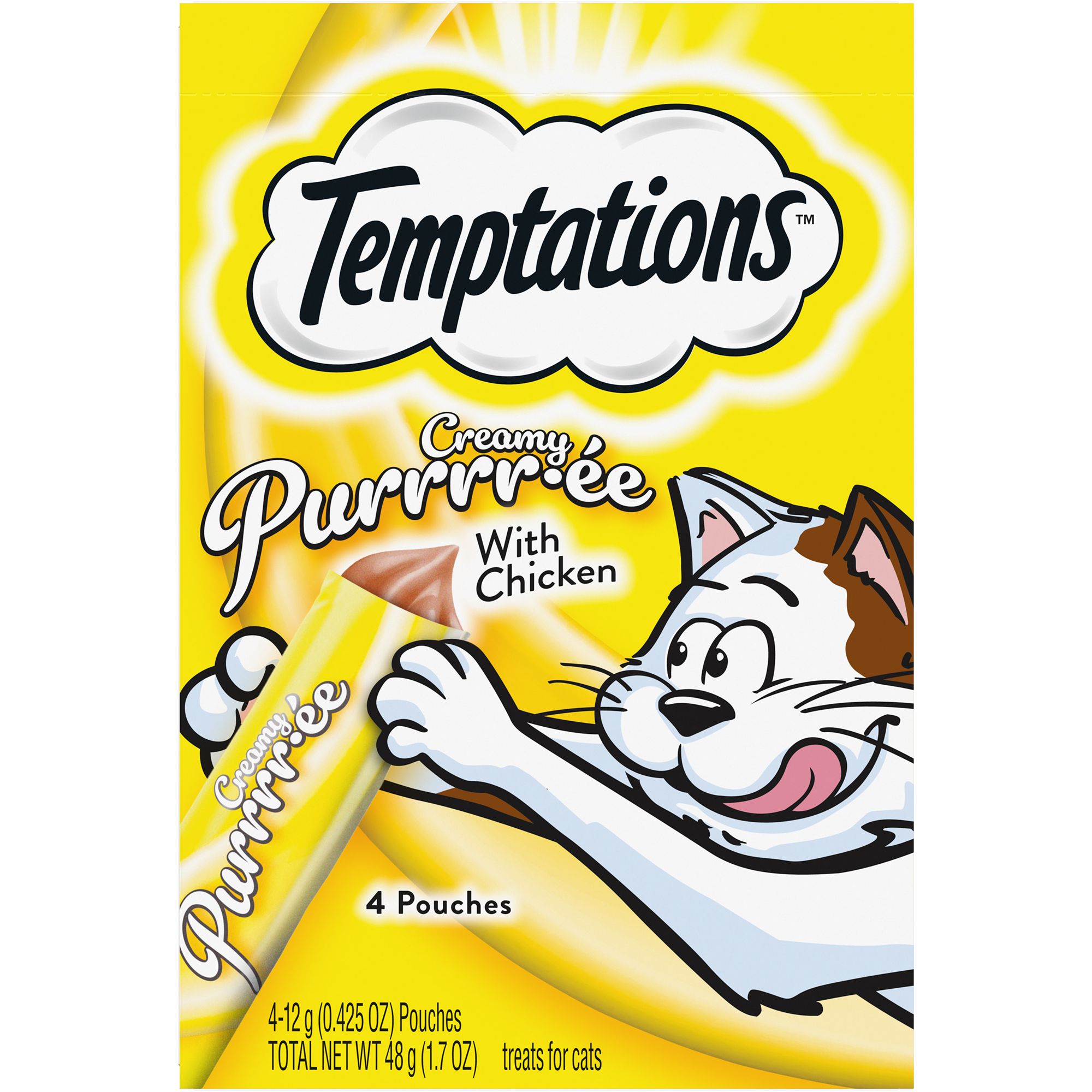 Temptations Creamy Pur e Lickable Adult Cat Treats Puree Chicken