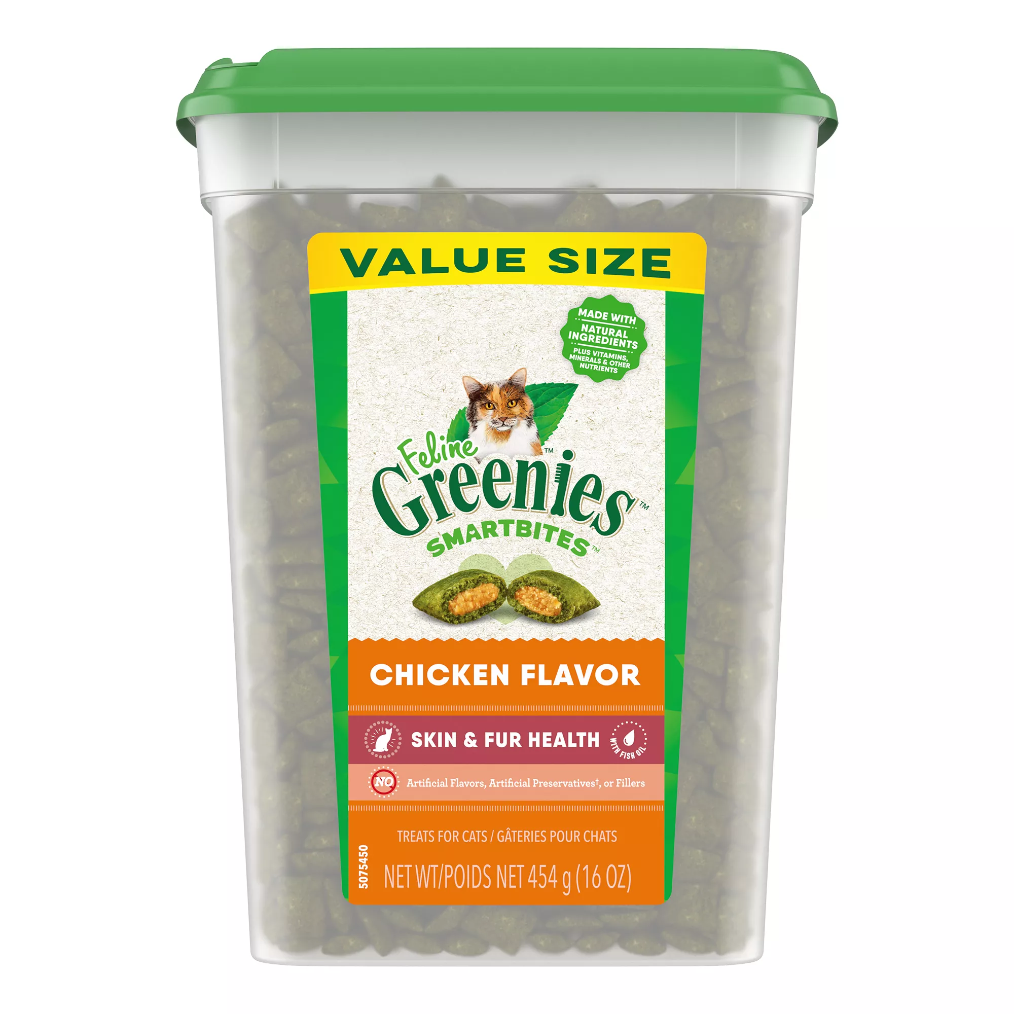 Greenies&trade; Feline Greenies SmartBites Skin and Fur Health Adult Cat Treats - Chicken