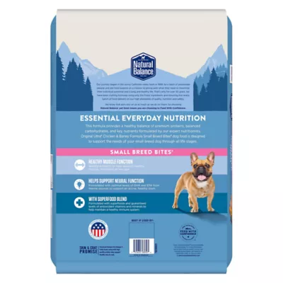 Natural Balance Original Ultra Small Breed Bites Chicken Barley Dry Dog Food 11 lbs