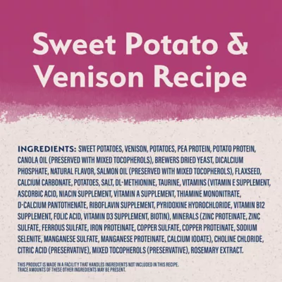 Natural Balance Limited Ingredient Diet Adult Dry Dog Food Grain Free Sweet Potato Venison