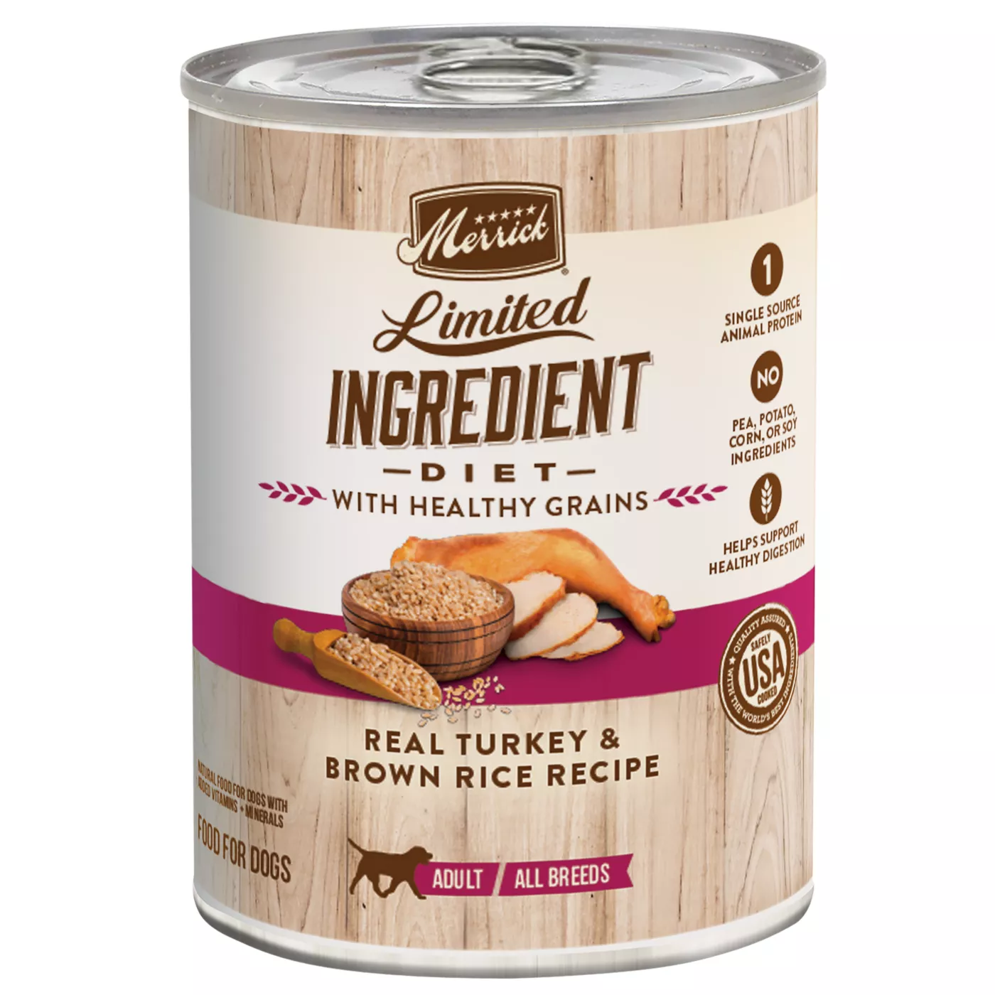 Merrick Limited Ingredient Diet Adult Wet Dog Food 12.7 Oz. Carrageenan Free Corn Free