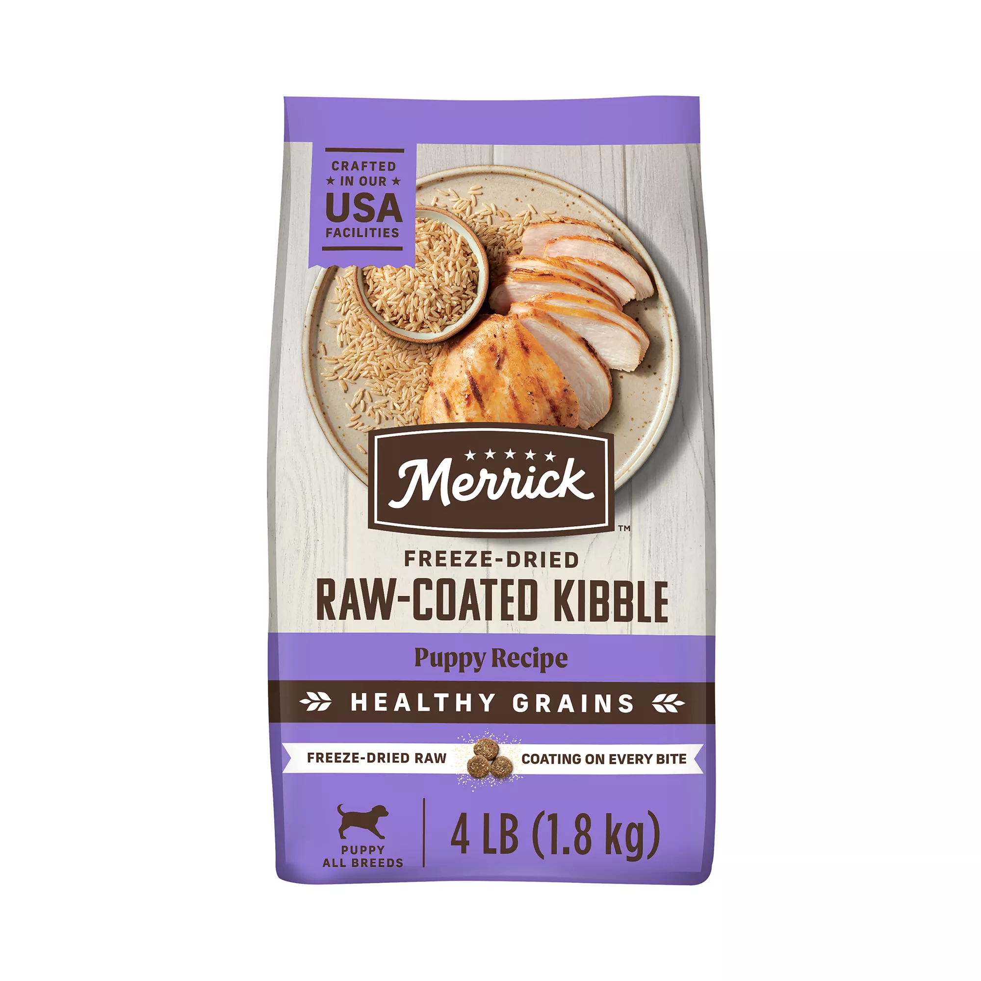 Merrick® Healthy Grains Raw Coated Puppy Dry Dog Food - Chicken, Carrageenan Free, Corn Free