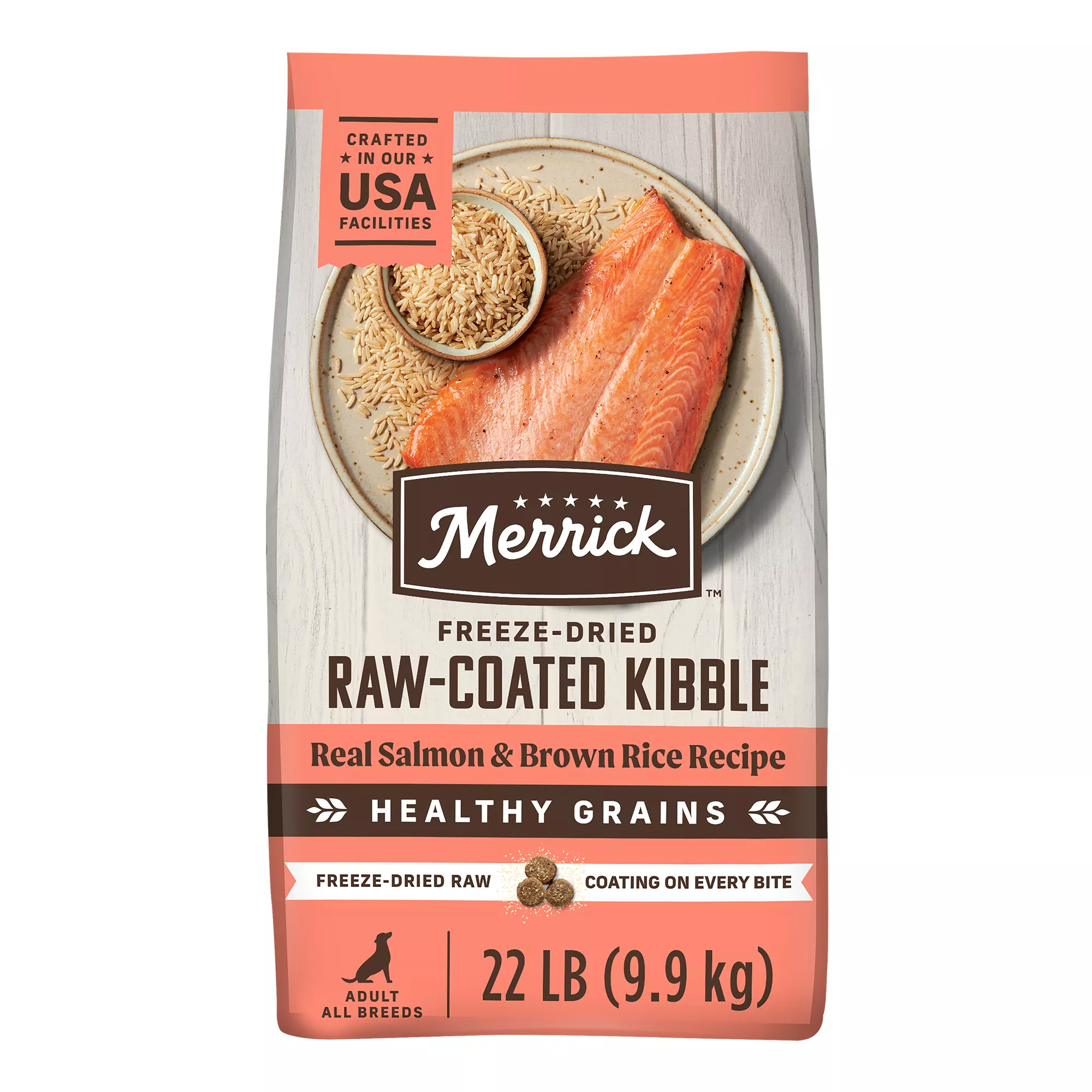 Merrick® Healthy Grains Raw Coated Adult Dry Dog Food - Salmon, Carrageenan Free, Corn Free