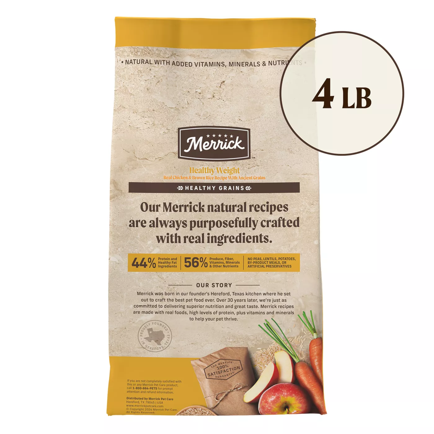 Merrick Healthy Grains Healthy Weight Adult Dry Dog Food Chicken Carrageenan Free Corn Free