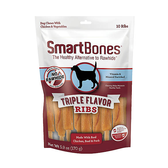 One Size P-94129 Triple Flavor Ribs Dog Chews New Version 