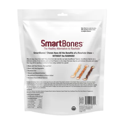 Product SmartBones® Spirals Variety Dog Treat - Chicken, Pork & Beef