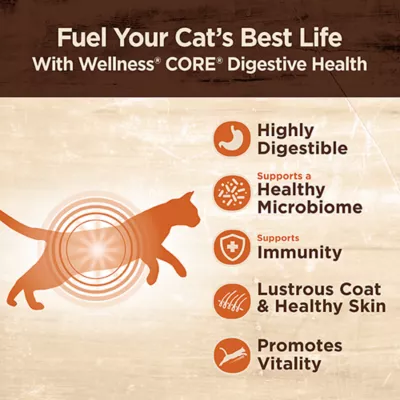 Wellness® CORE+ Digestive Health Adult Cat Food - Natural, Chicken and Rice - Image 5