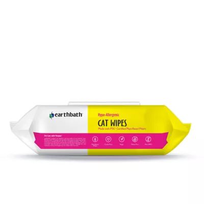 Product Earthbath Hypo-Allergenic Cat Wipes - Fragrance Free - Sensitive Skin - XL Towels - 100ct